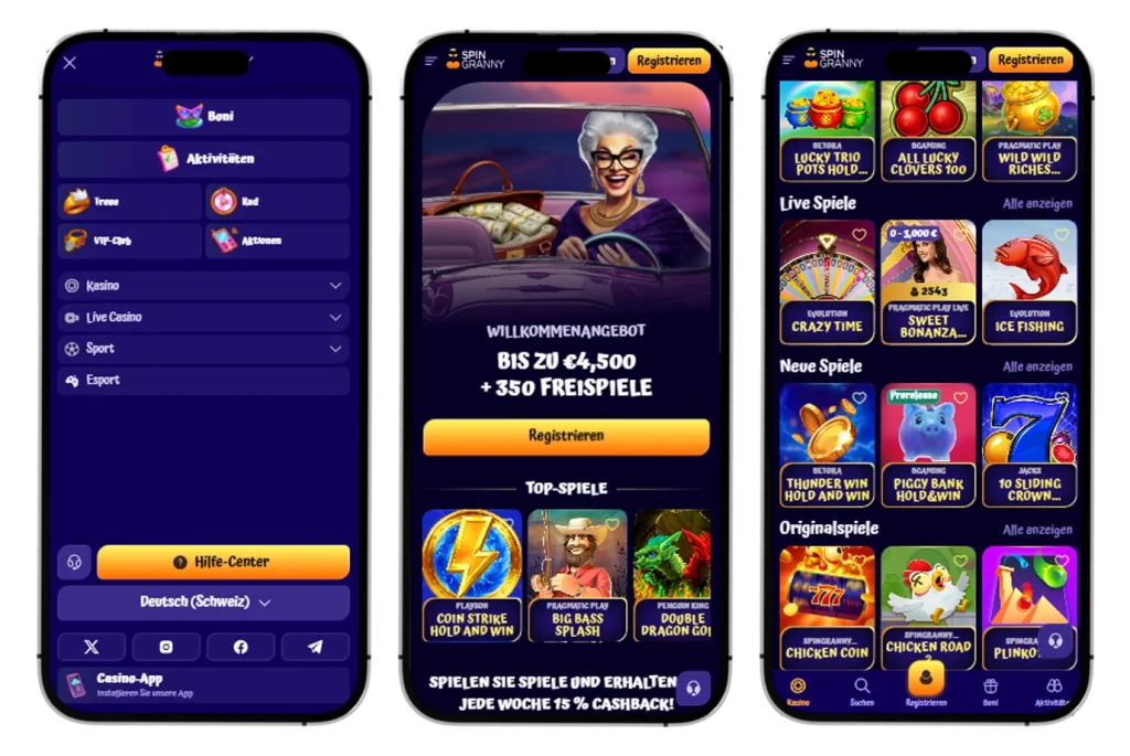 SpinGranny Casino app