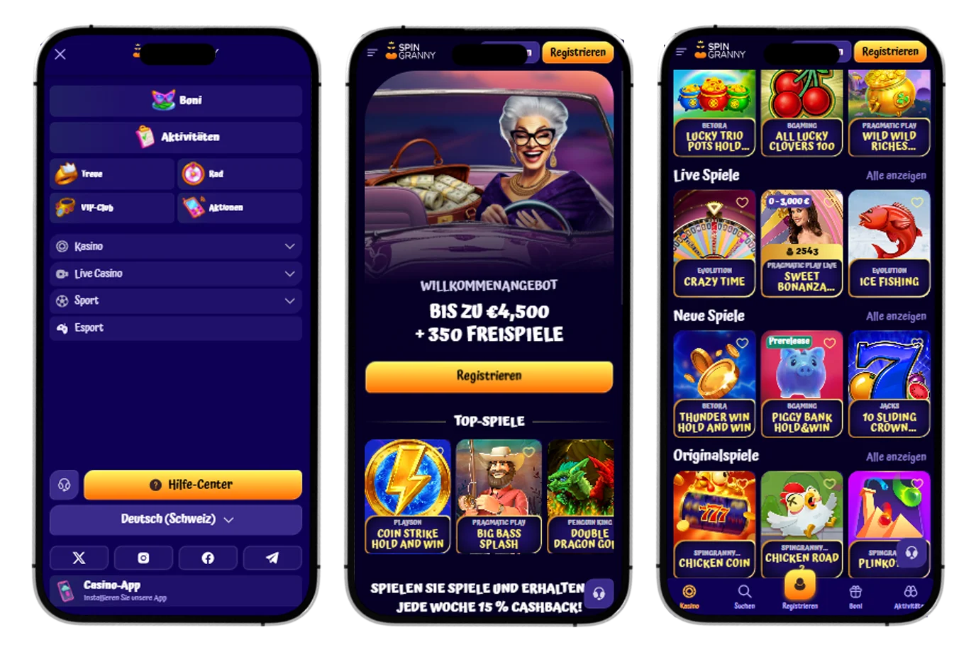 SpinGranny Casino app